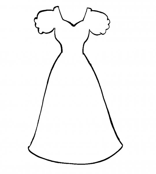 Бальное платье трафарет