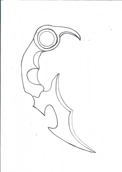 Чертёж ножа керамбит из КС го