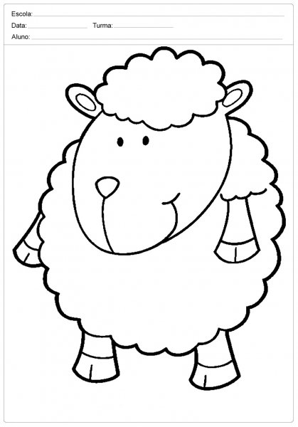 Контур овечки для аппликации