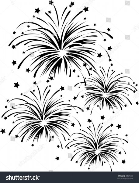 Фейерверк черно белый