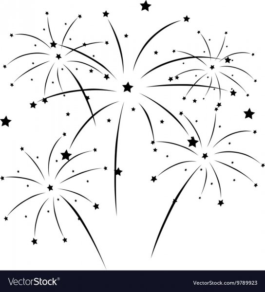 Салют для детей черно белые