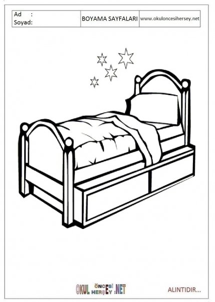 Кровать раскраска