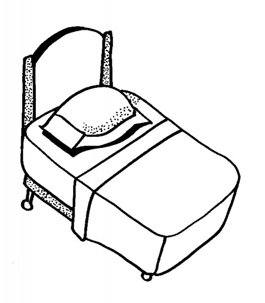 Кровать раскраска для детей