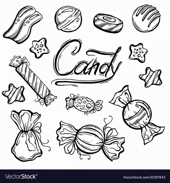 Конфета вектор контур