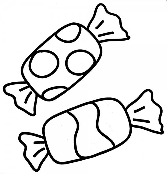 Конфетка раскраска для детей