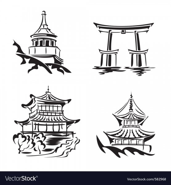 Китайская архитектура силуэт