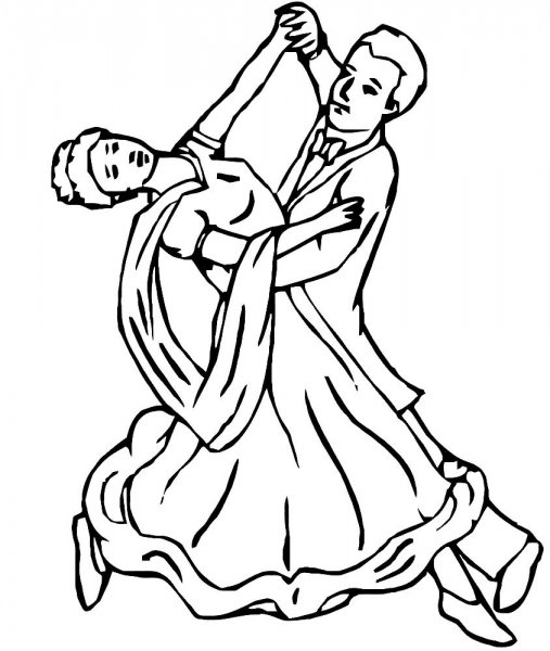 Танцующая пара контур