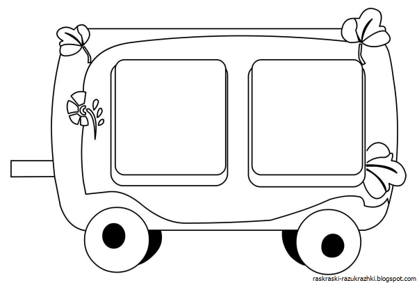 Шаблон паровозика с вагонами для печати