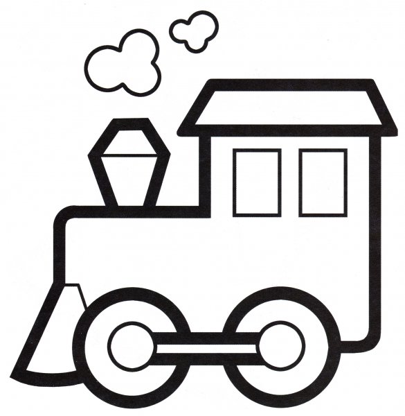 Паровозик раскраска для малышей