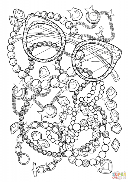 Раскраска антистресс драгоценности