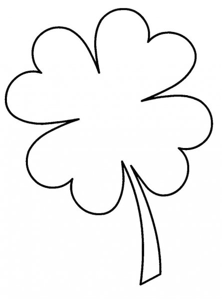 Трафарет цветка четырехлистника