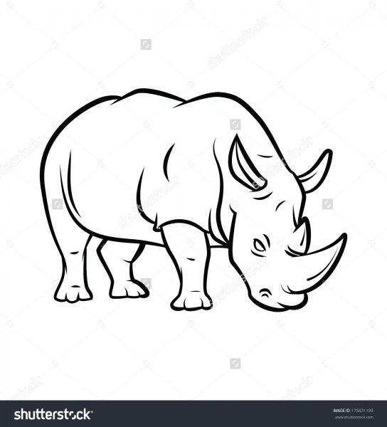 Носорог контур