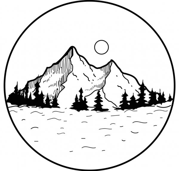 Озеро трафарет