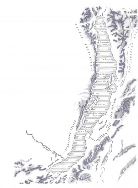 Хребты Байкала на карте