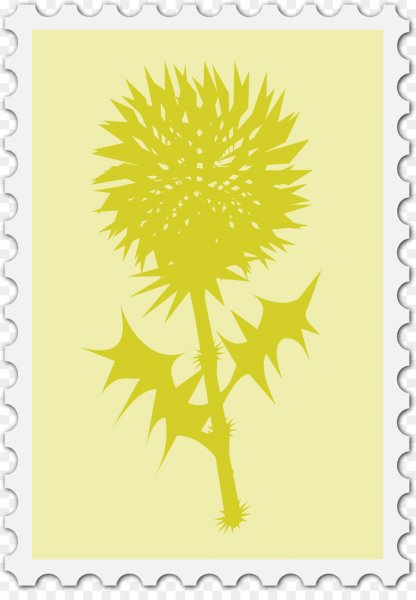 Стилизованный колючий татарник