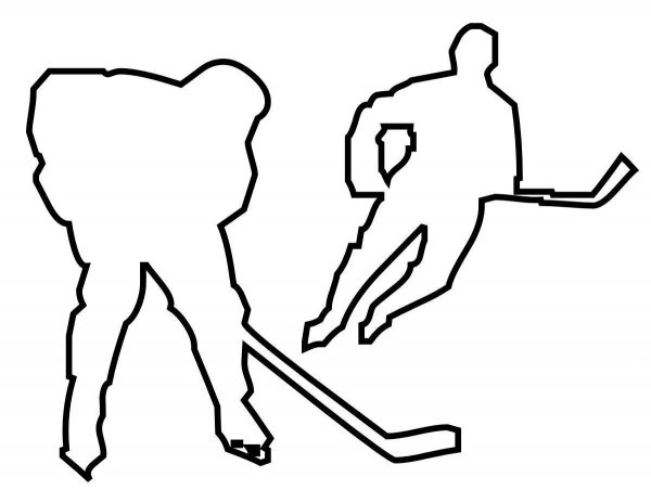 Фигура хоккеиста контур