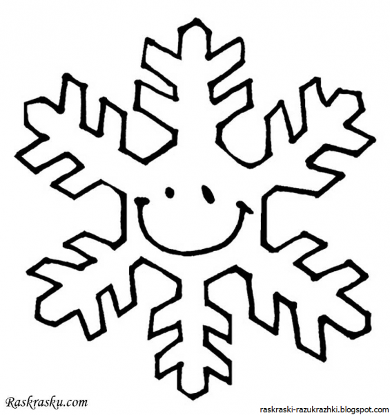 Снежинка для разукрашивания