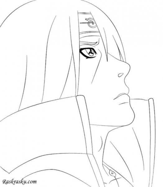 Раскраски Наруто Акацуки Итачи