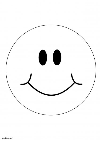 Веселый смайлик раскраска