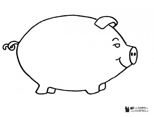 Поросенок для раскрашивания детям