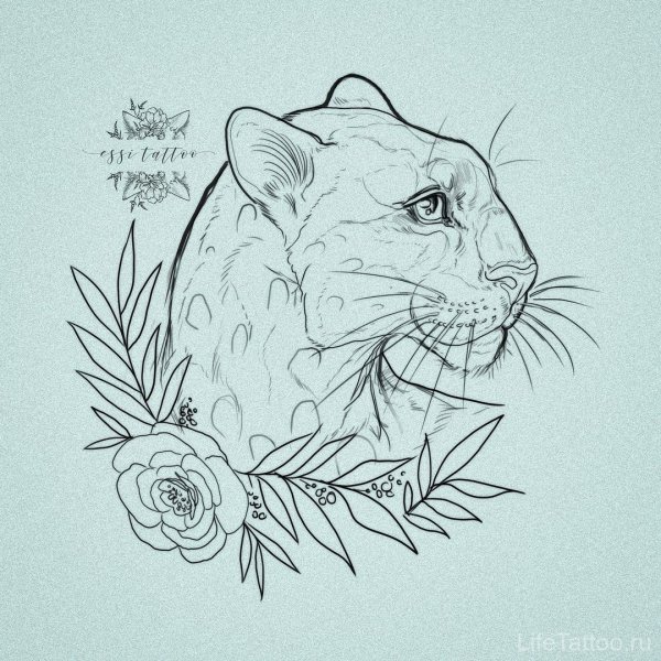 Эскизы тату пантера для девушек