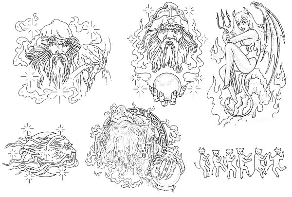 Контурные тату эскизы славянские