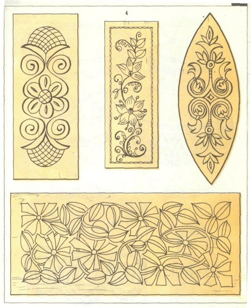 Контурные узоры для резьбы по дереву