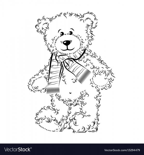 Медвежонок Тедди раскраска