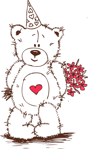 Мишка контур черный