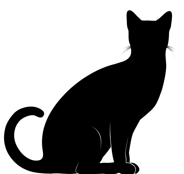 Черная кошка силуэт