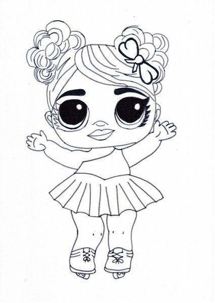 Контурные раскраски куклы ЛОЛ