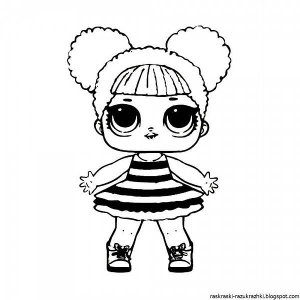 Раскраски купьы ЛОЛ Квин би