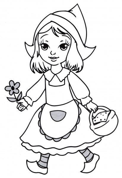 Шарль Перро красная шапочка раскраска