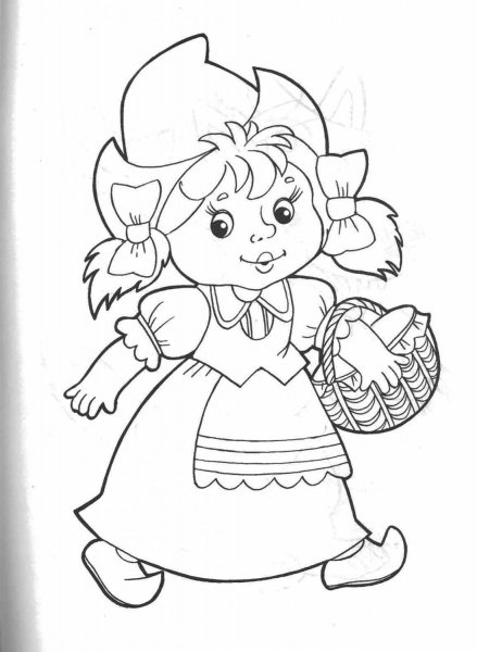 Красная шапочка и волк раскраска