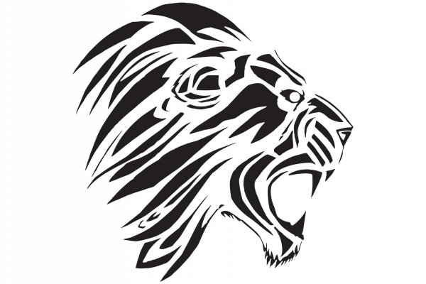 Лев тату эскиз черно белый