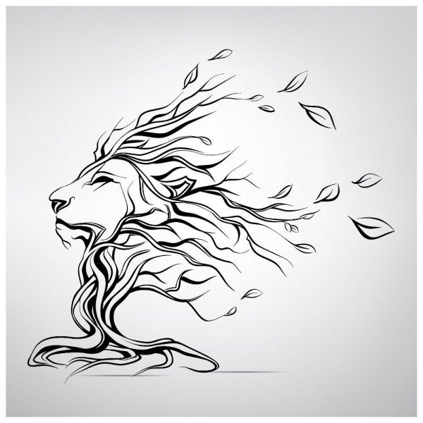 Лев тату эскиз