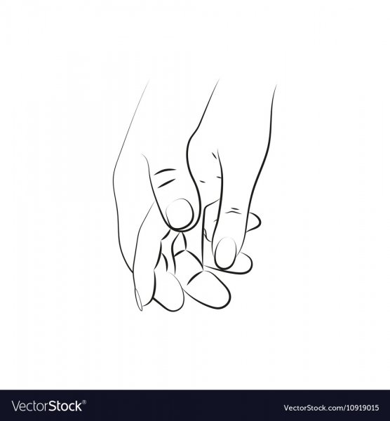 Рука в руке контур