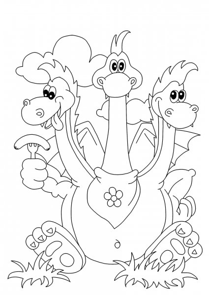 Змей Горыныч раскраска