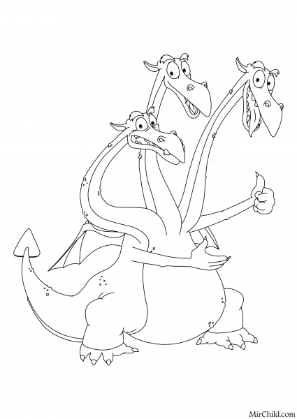 Змей Горыныч из мультика три богатыря