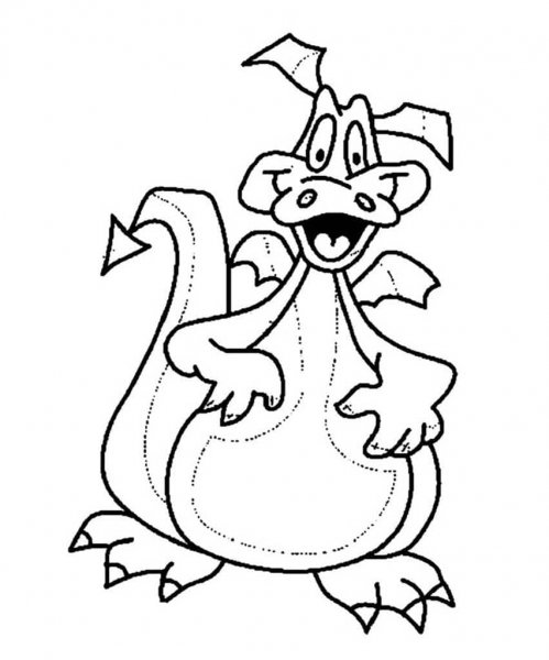 Смешной дракон раскраска