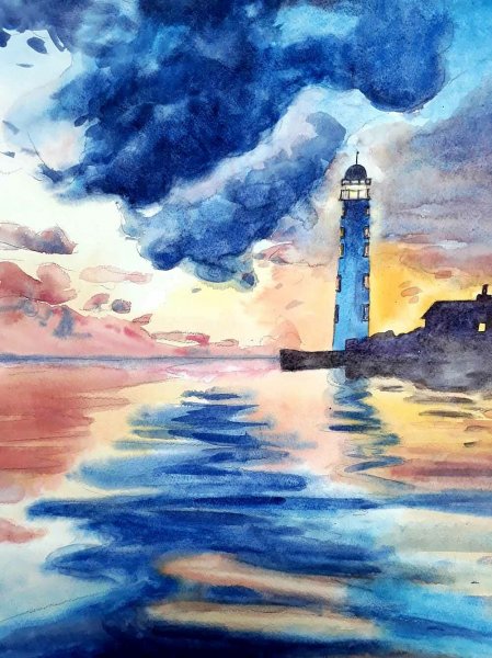 Пейзажи акварелью несложные