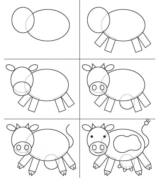 Поэтапное рисование животных