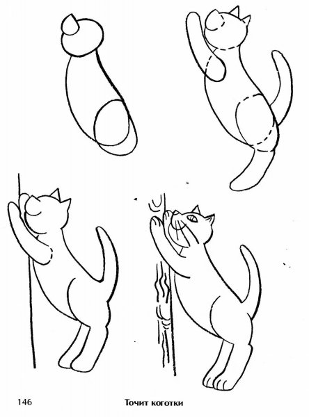 Кошка рисунок простой