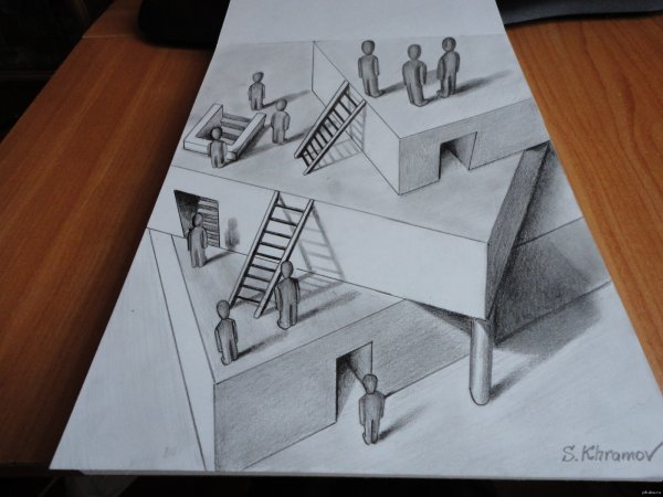 3d рисунки карандашом