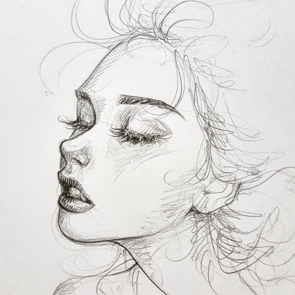 Набросок лица девушки
