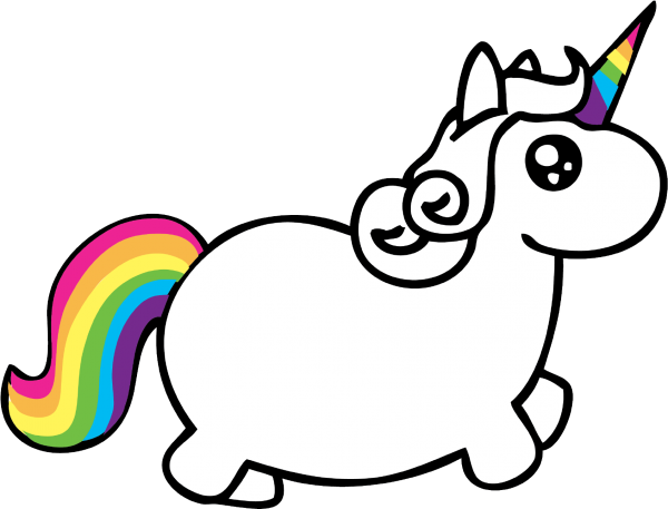 Единорог мультяшный для срисовки