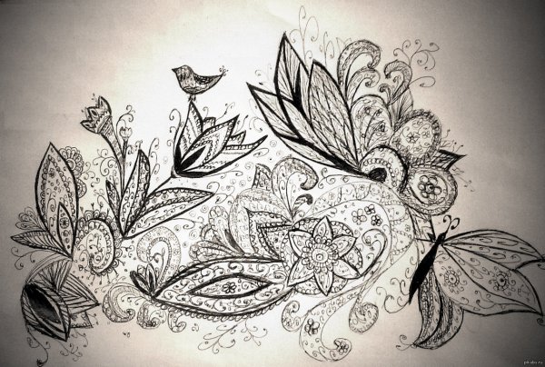 Фантазийные цветы Графика