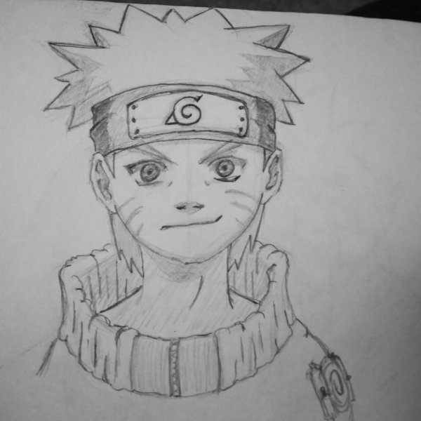 Портрет Наруто карандашом