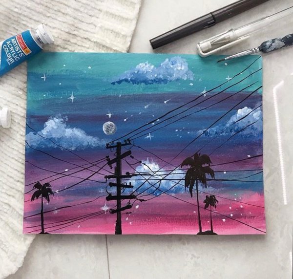 Картины гуашью