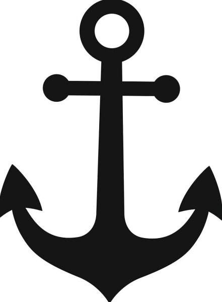 Якорь трафарет тату